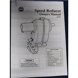 Shopsmith Speed Reducer printed paper instruction manual