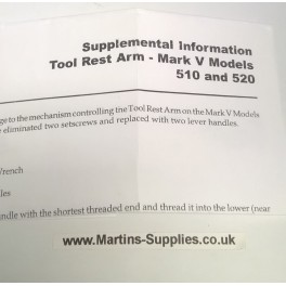 Lathe Tool Rest upgrade instruction sheet