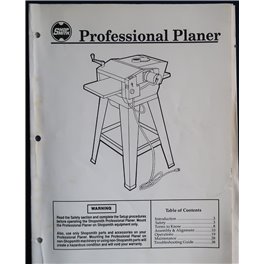 Shopsmith Pro Planer printed manual 