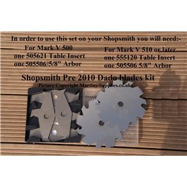 Shopsmith 6" Dado Blades Set prior to 2010
